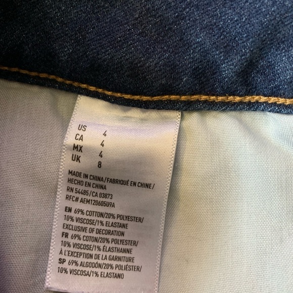 American Eagle Stretch Button Down Denim Skirt Size 4 - Picture 2 of 6